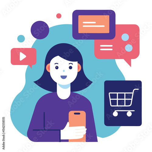 Online Shopping Assistant Chatbot Helping Customer on Phone