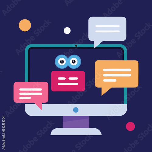 AI Chatbot Displaying Messages on Digital Screen Interface
