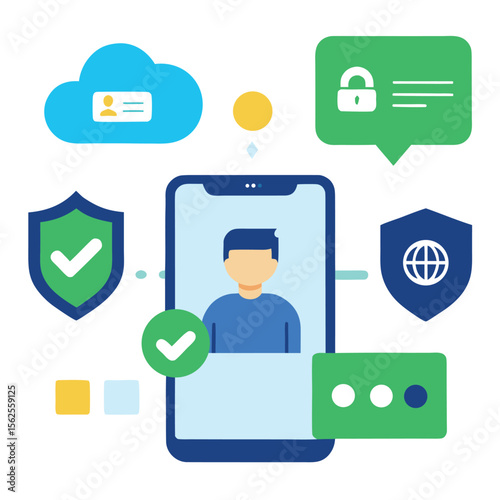 User Chatting with AI Assistant – Vector Illustration