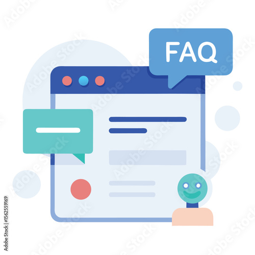 Chatbot Widget Popping Up on Website – Vector Illustration