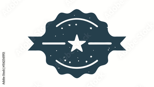 Vintage badge star icon vector element with transparency for diverse design projects