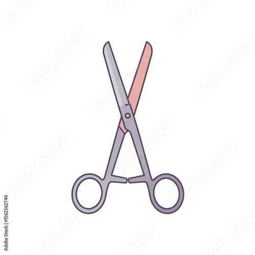 Surgical scissors with a pointed tip and blunt end are used for cutting tissues and sutures during medical procedures