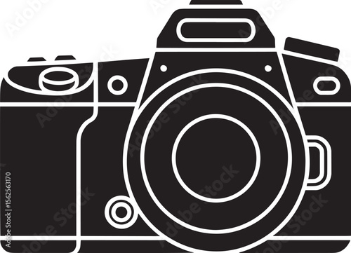 DSLR Camera Silhouette Vector Icon for Professional Photography Design Graphic Logo and Projects