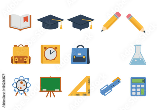 Collection of Educational Tools and Academic Symbols for Learning and Studying