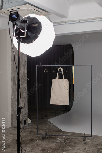 Studio shot of stylish bag on hanger 