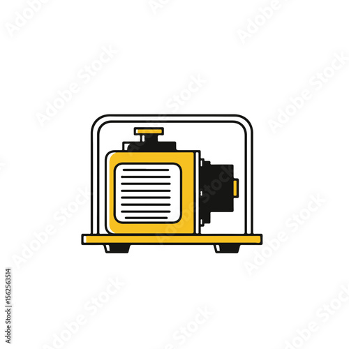 Illustration of an industrial machine with a motor.
