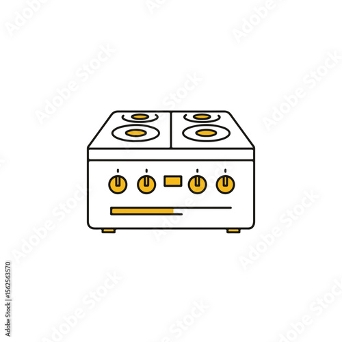  Electric Cooktop Vector Icon Depicting Versatile Cooking Appliance with Adjustable Heat Settings
