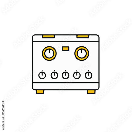  Vector Illustration of an Electric Cooker Featuring Oven and Stovetop Functions for Home Kitchens  