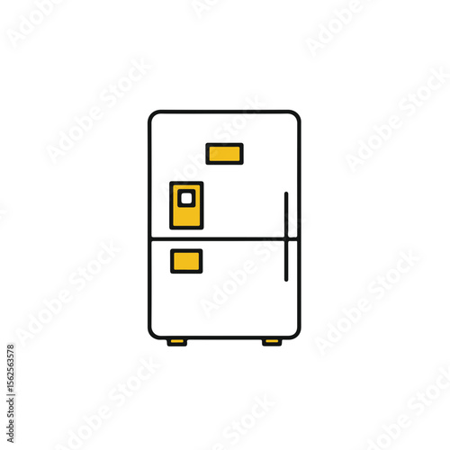 A modern refrigerator in a simple, elegant design.