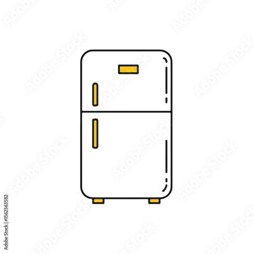 A minimalistic image showcasing a refrigerator.