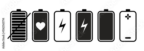 Battery icon set vector template