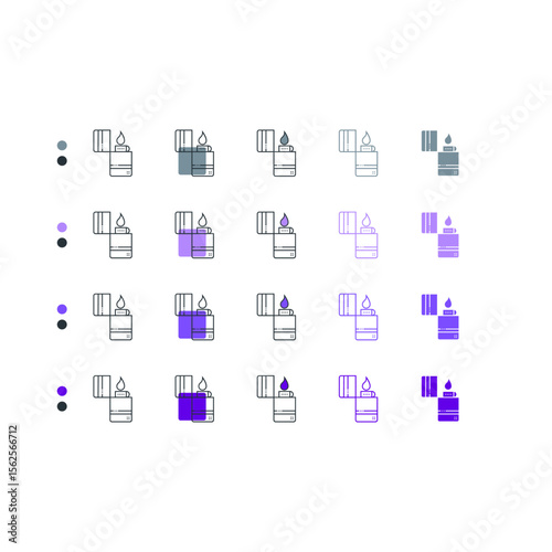 Lighter icon used for fire starting in outdoor settings.