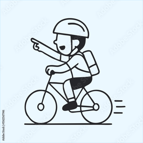 Back to School Child Boy Riding Bicycle with Helmet and Backpack