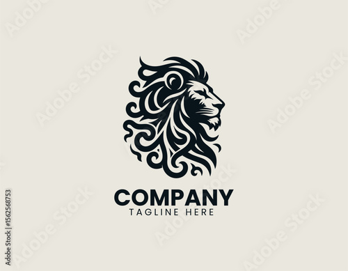 Lion head with Medusa snake hair logo vector illustration representing mythological power and fierce legendary identity design