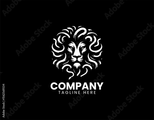 Lion with herbal leaves forming an organic logo vector illustration for natural product and wellness branding identity
