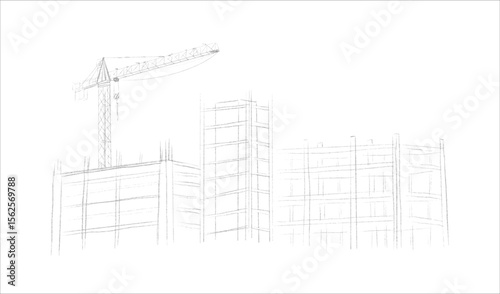 Building crane sketch