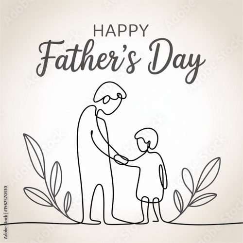 Happy Parents Day, one line drawing, parent and child holding hands, minimal, love, vector, illustration, sketch, continuous line, hand drawn, isolated, simple, emotional, bonding, family.
