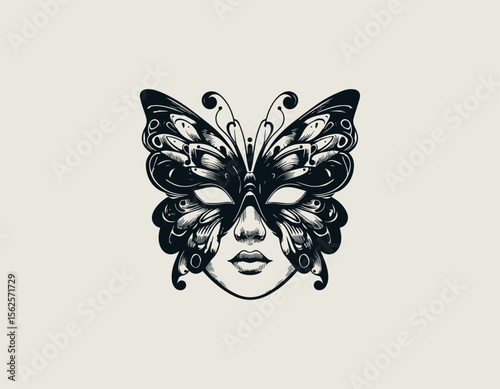 Elegant butterfly woman logo vector illustration symbolizing beauty, transformation, and feminine strength in a graceful style