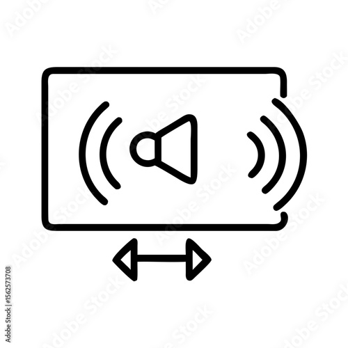 Audio lesson icon with sound waves and adjustable slider  