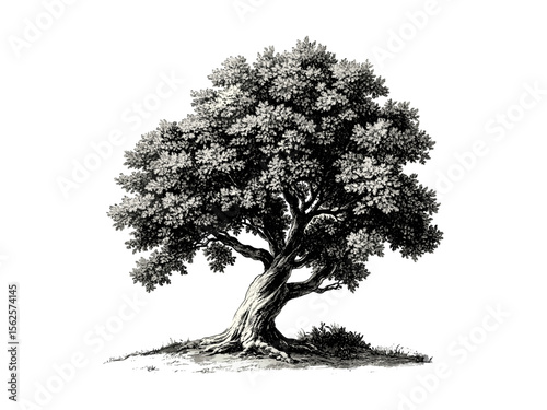 Botanical balsa wood art, vintage tree engraving, rustic nature sketch, hand-drawn eco wall decor, antique forest print, retro tree illustration, black ink old drawing,