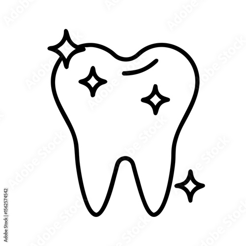 Tooth with sparkle symbolizing dental health and cleanliness  