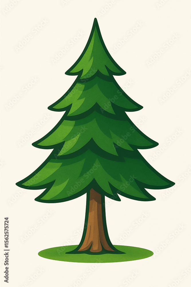 Fototapeta premium Vector Illustration of a Stylized Pine Tree