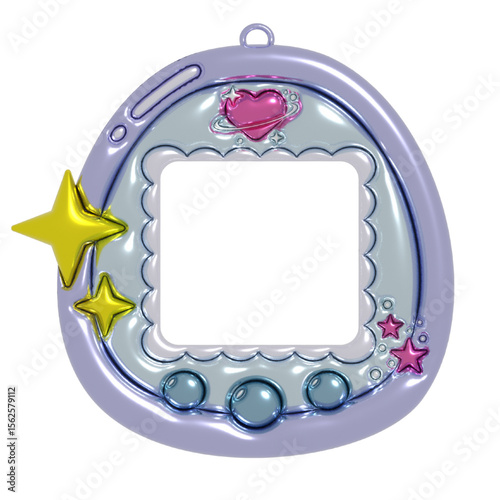 3d tamagochi frame Y2K