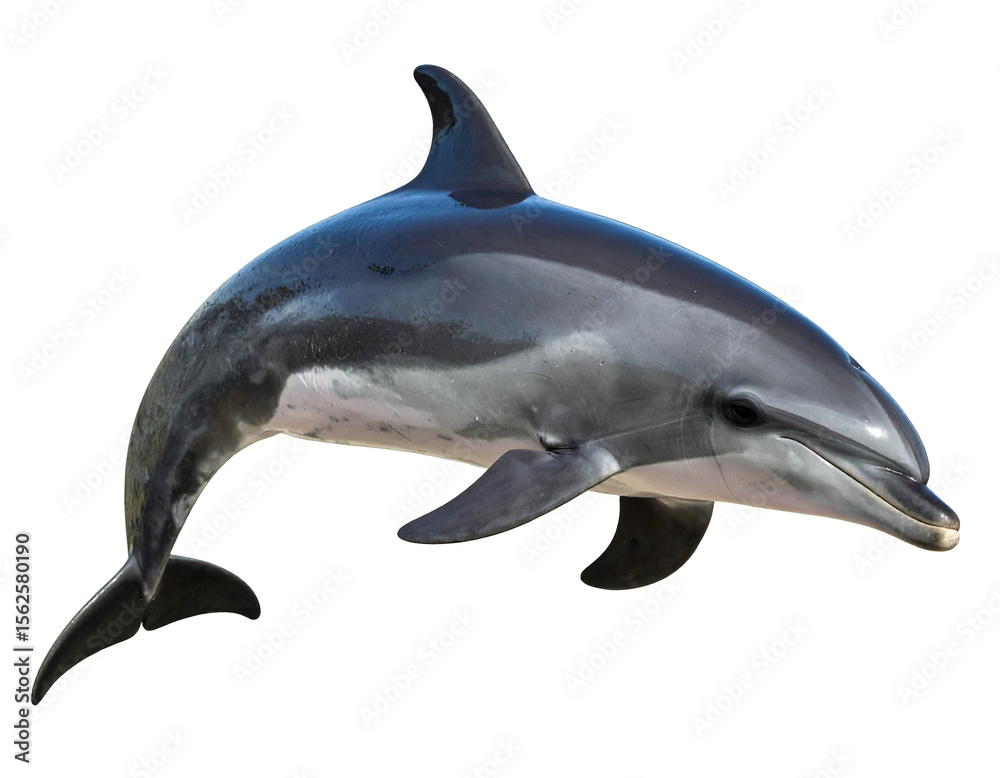 Obraz premium A realistic Franciscan dolphin, isolated on a white background, showcasing this unique and endangered marine mammal.