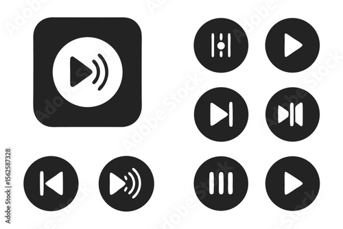 music-streaming-and-controls---black-icons-