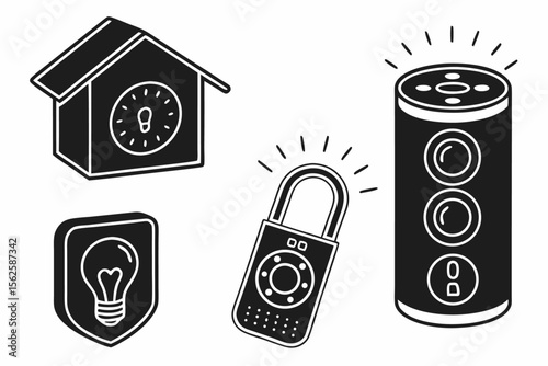 smart-home-devices-collection---black-icons-