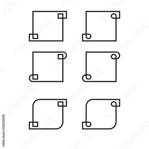 File folder icons. Document storage symbols. Vector organization shapes. Office filing system.