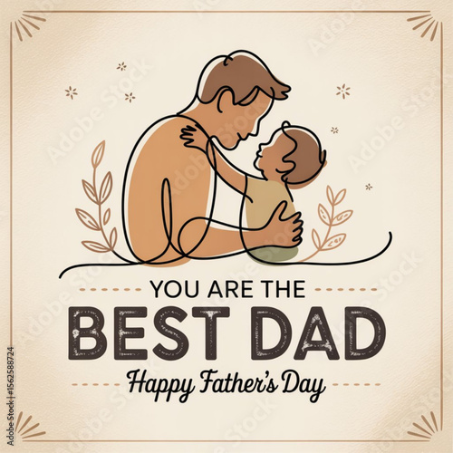 Happy Parents Day, typographic set of vector emblems. The inscription You are the best dad for greeting design. Vintage Happy father's day lettering for design.