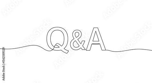 Abstract line art Q&A design on a white background