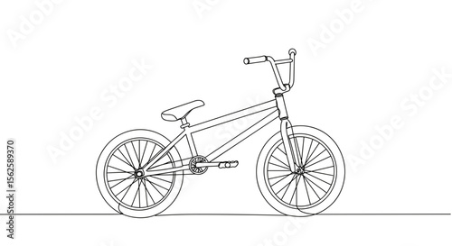 BMX bike outline drawing on a white background