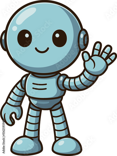かわいい現代風のAIロボットのイラスト