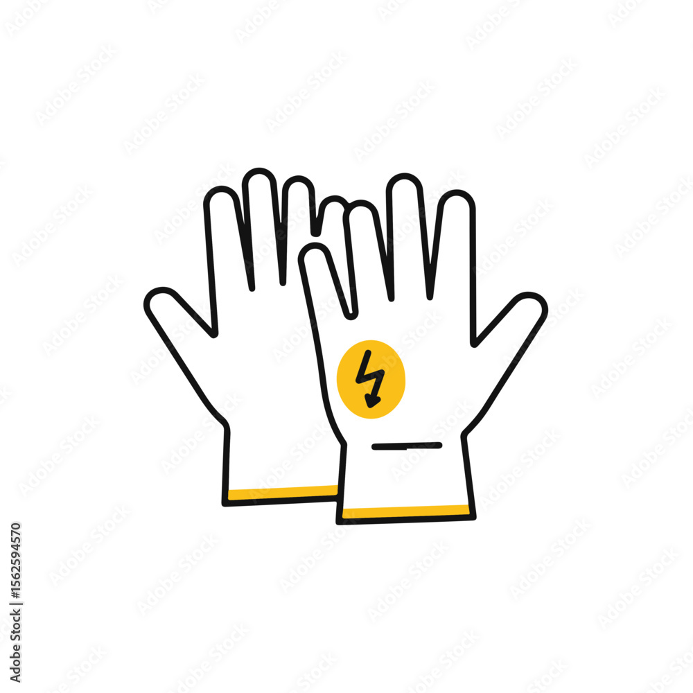 Obraz premium Protective Electrical Safety Gloves Icon