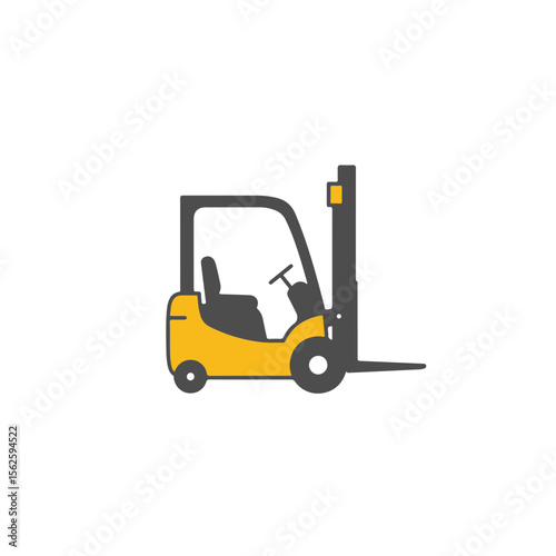 A bright yellow forklift, a powerful machine ready for action.