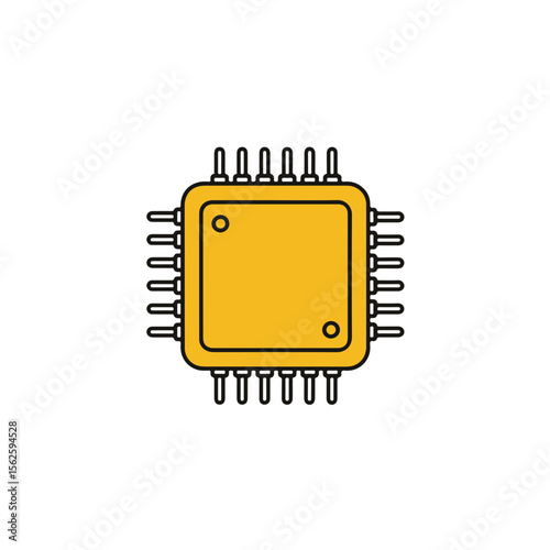 Yellow Chip Illustration for Technological Design