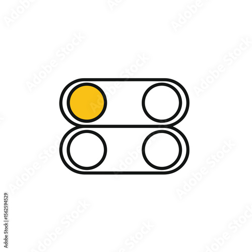 Abstract illustration of a toggle switch representing options and choices.
