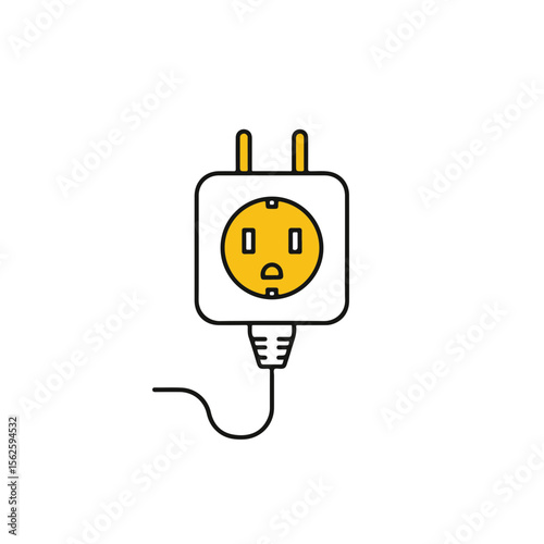 Simple power adapter with three prongs and one cable.