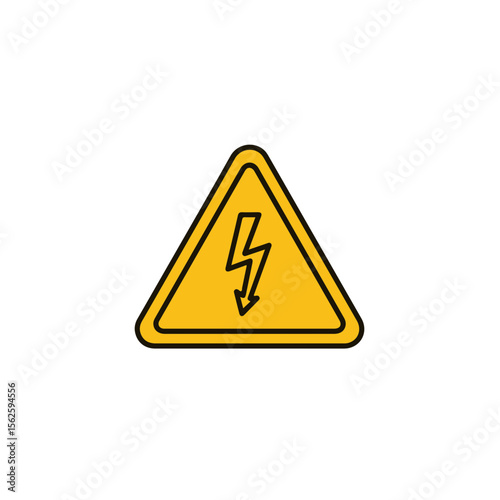 A close-up shot of an electrical hazard sign, which indicates a high voltage warning.
