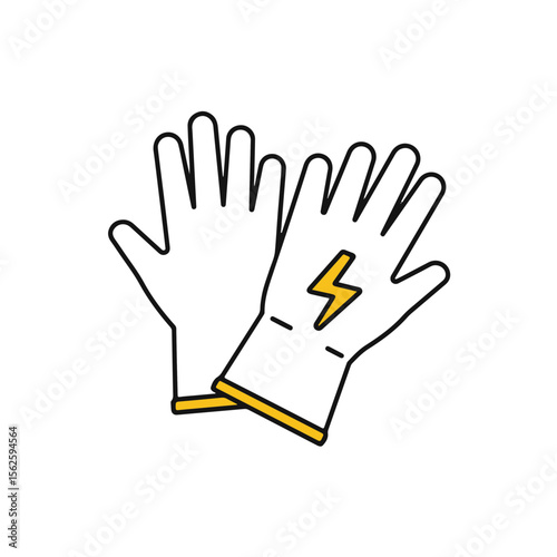 Safety gloves with electric symbols