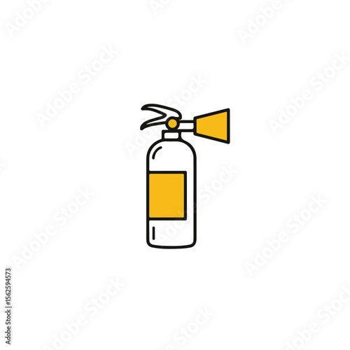 Fire extinguisher line art icon for safety equipment