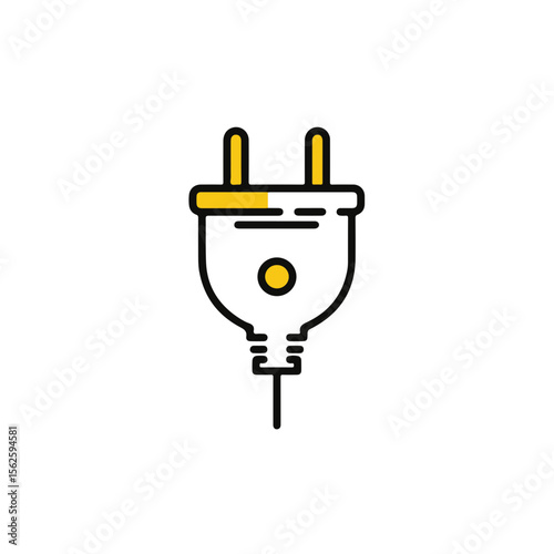 Electric plug icon, simple design.