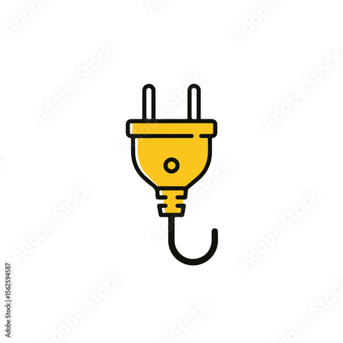 A simple illustration of an electric plug, highlighting the energy and power of electricity.