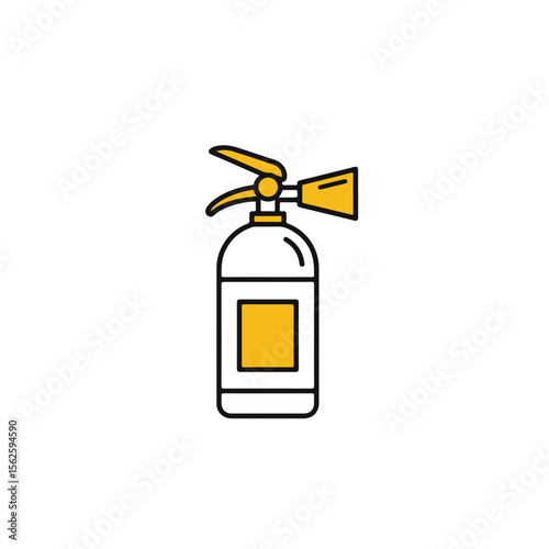 A close-up shot of a fire extinguisher, ready to use. 