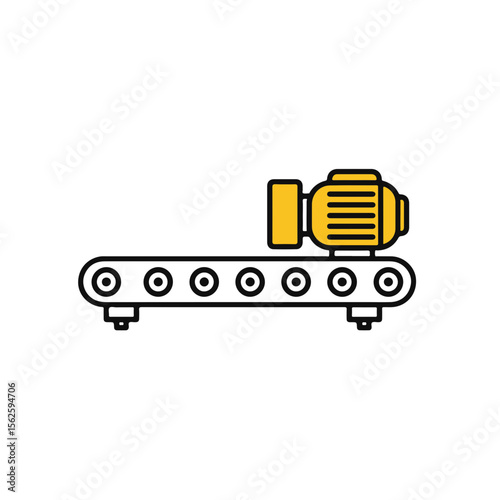 Conveyor belt machine in production line.