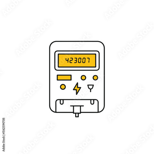 An electric meter isolated on the bright background, suitable for various applications. 