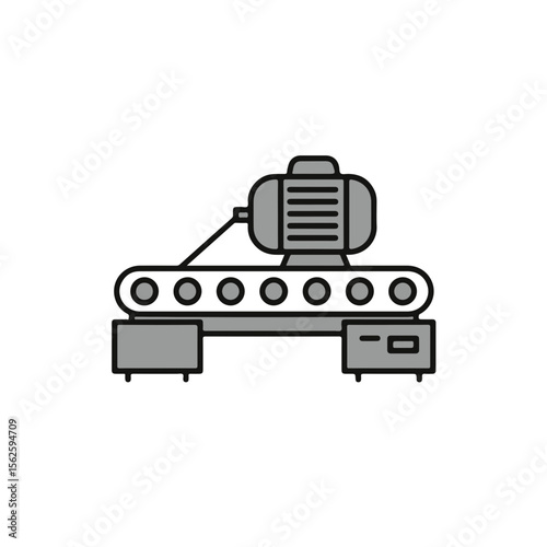 Conveyor belt and motor in factory.