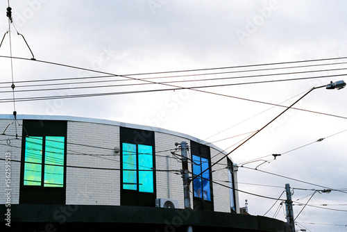 Abstract Architectural Design with Colorful Glazing